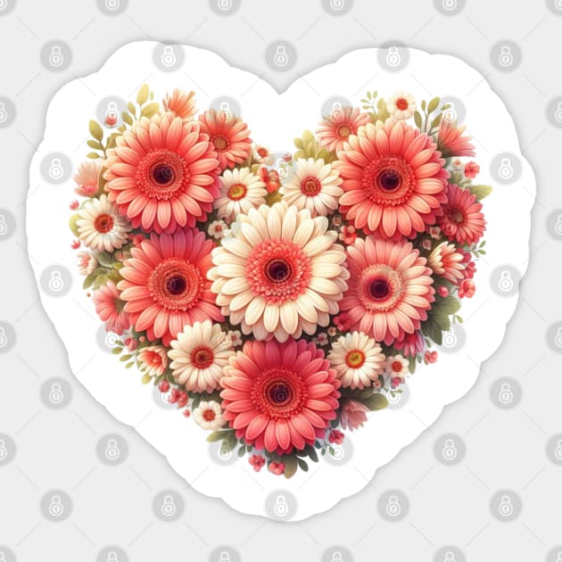 Heart Shaped Flowers Sticker by Chromatic Fusion Studio